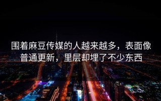 围着麻豆传媒的人越来越多，表面像普通更新，里层却埋了不少东西