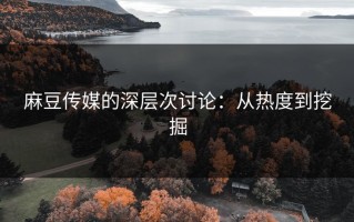 麻豆传媒的深层次讨论：从热度到挖掘