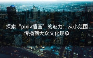 探索“pixiv插画”的魅力：从小范围传播到大众文化现象