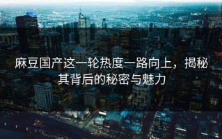 麻豆国产这一轮热度一路向上，揭秘其背后的秘密与魅力