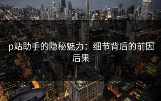 p站助手的隐秘魅力：细节背后的前因后果