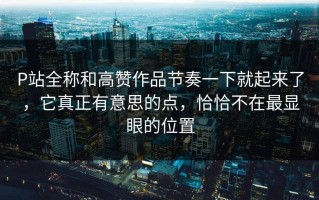 P站全称和高赞作品节奏一下就起来了，它真正有意思的点，恰恰不在最显眼的位置