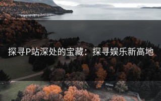 探寻P站深处的宝藏：探寻娱乐新高地