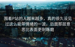 围着P站的人越来越多，真的很久没见过这么能带情绪的一波，后面那层意思比表面更耐琢磨