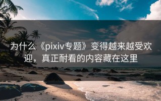 为什么《pixiv专题》变得越来越受欢迎，真正耐看的内容藏在这里