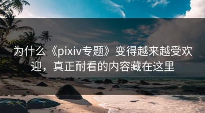 为什么《pixiv专题》变得越来越受欢迎，真正耐看的内容藏在这里