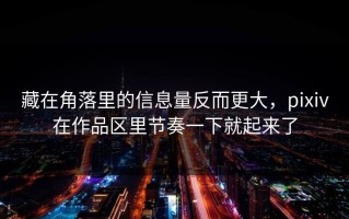 藏在角落里的信息量反而更大，pixiv在作品区里节奏一下就起来了