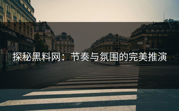 探秘黑料网：节奏与氛围的完美推演-第1张图片-p站网页版视频站 | p站镜像资源页