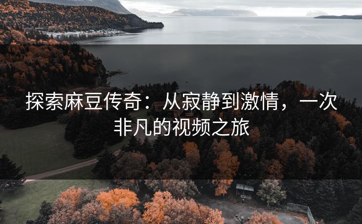 探索麻豆传奇：从寂静到激情，一次非凡的视频之旅-第1张图片-p站网页版视频站 | p站镜像资源页