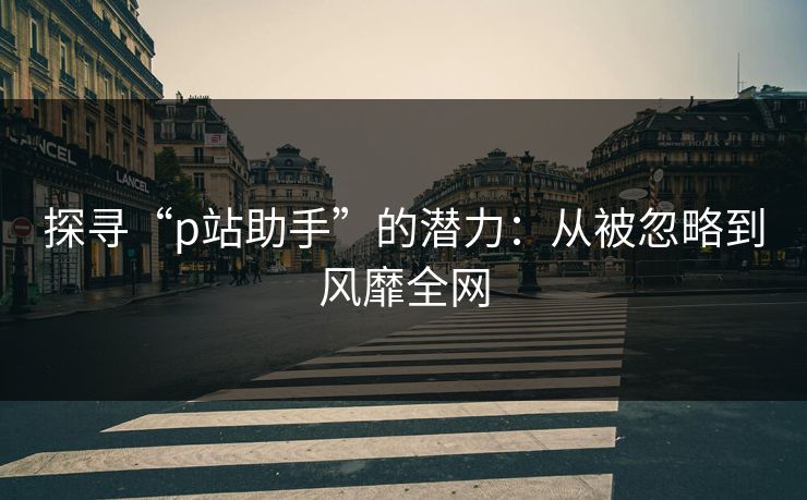 探寻“p站助手”的潜力：从被忽略到风靡全网-第1张图片-p站网页版视频站 | p站镜像资源页