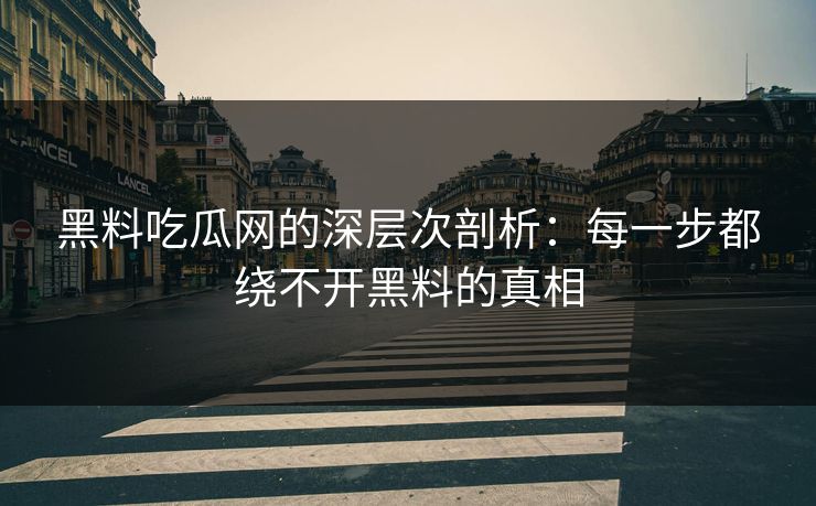 黑料吃瓜网的深层次剖析：每一步都绕不开黑料的真相-第1张图片-p站网页版视频站 | p站镜像资源页