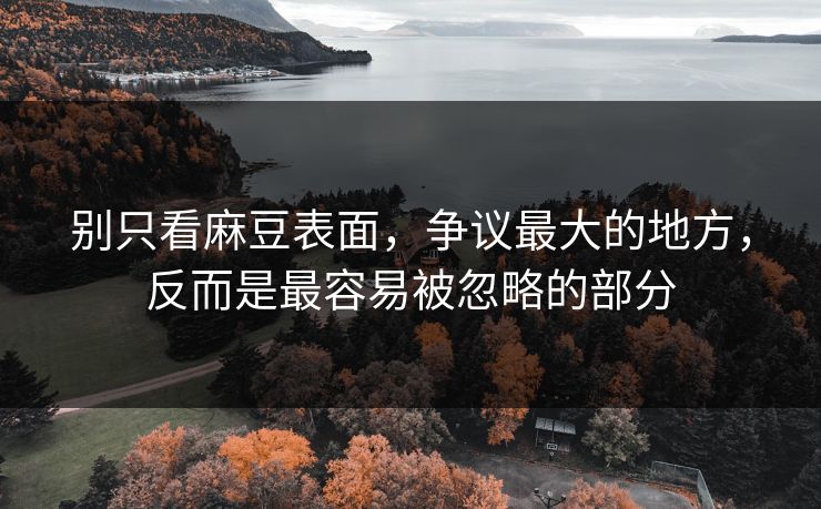 别只看麻豆表面，争议最大的地方，反而是最容易被忽略的部分-第1张图片-p站网页版视频站 | p站镜像资源页