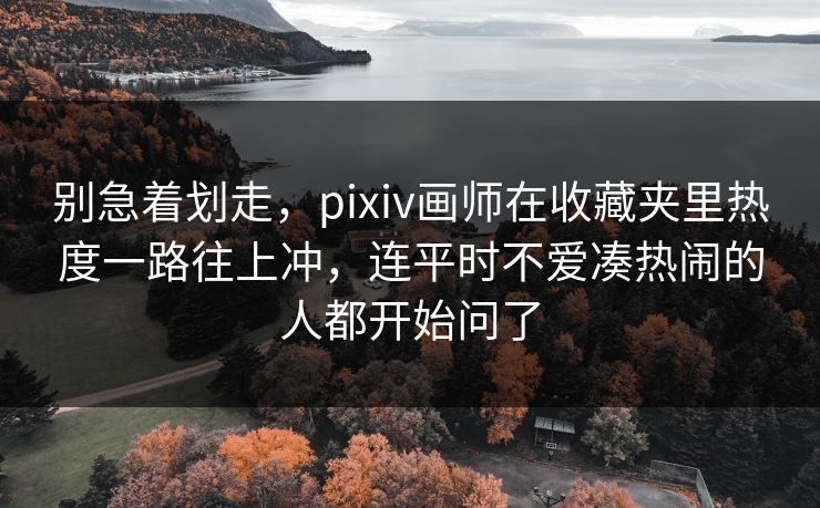 别急着划走，pixiv画师在收藏夹里热度一路往上冲，连平时不爱凑热闹的人都开始问了-第1张图片-p站网页版视频站 | p站镜像资源页