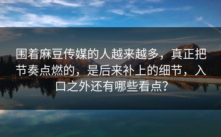 围着麻豆传媒的人越来越多，真正把节奏点燃的，是后来补上的细节，入口之外还有哪些看点？-第1张图片-p站网页版视频站 | p站镜像资源页